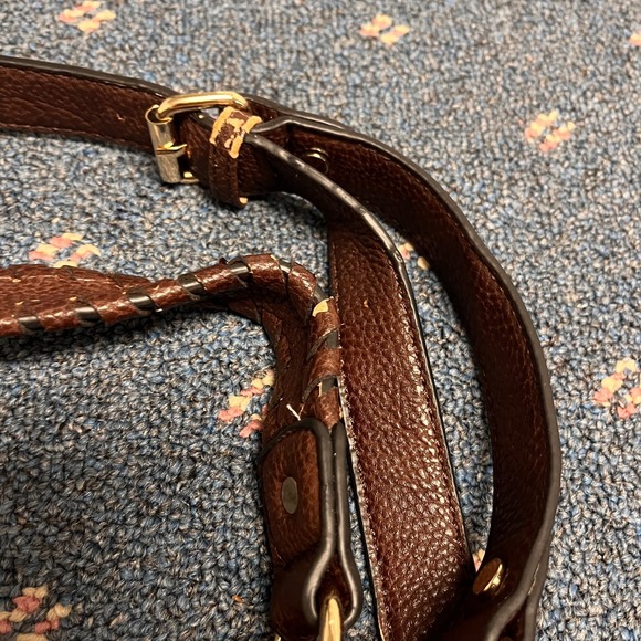 Michael Kors Brown Leather Flap Top Brown Crossbody Shoulder Bag Tassel Clip - Picture 6 of 11